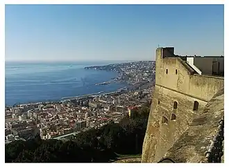 Zicht op Napels vanuit het kasteel Sant'Elmo