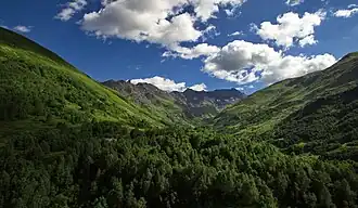 De berg Dadiasji (3537 m) in het oosten van Svaneti