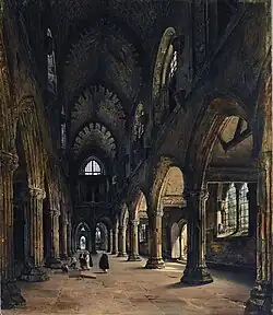 Interieur van Rosslyn Chapel (Daguerre)