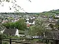 Gezicht op het dorpscentrum vanaf de Krähenberg