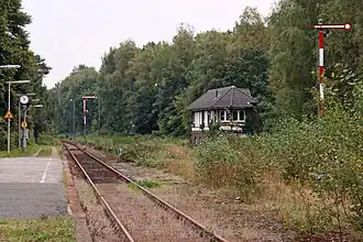 Het station in Dalheim, nu eindpunt van de RB 39 vanuit Mönchengladbach