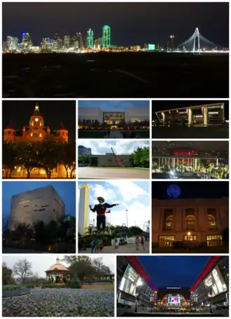 Een collage van Dallas