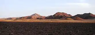 Het landschap in Damaraland in het noordwesten van Namibië.