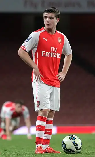 Crowley in het shirt van Arsenal U-21 (2015)