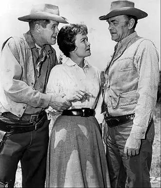 Dan Duryea, Jane Wyman en John McIntire in Wagon Train