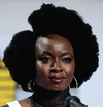 Gurira tijdens de San Diego Comic-Con in 2019