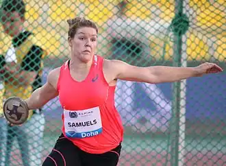 Dani Samuels in 2015 in Doha, 2010.