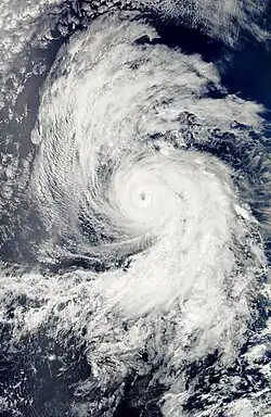 Foto of weerkaart van orkaan