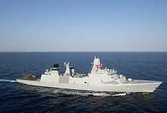 Danish frigate KDM Niels Juel (F363) underway in the Red Sea on 15 April 2019 (190415-N-IL409-0016)