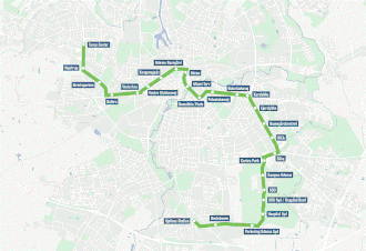 Netwerkkaart van de Odense Letbane