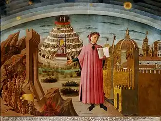 Domenico di Michelino: Dante met zijn gedicht