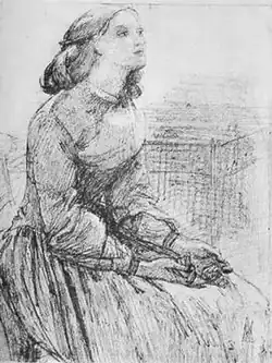 Studie van Siddal met open handen