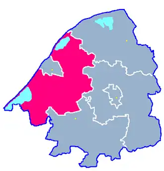 Ligging van de gemeente binnen de powiat