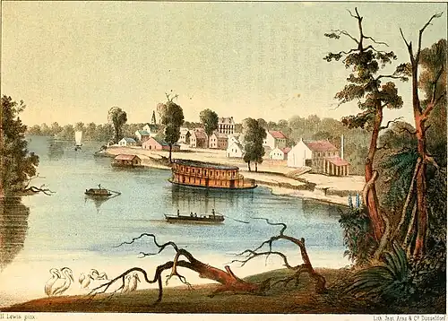 New Madrid ca. 1847, lithografie door Henry Lewis