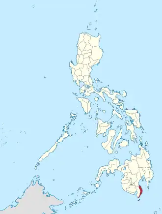 Locatie van Davao Ooccidental in de Filipijnen