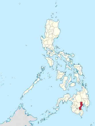 Locatie van Davao del Sur in de Filipijnen
