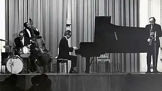 Joe Morello op drums tijdens een optreden met het Dave Brubeck Quartet in 1967