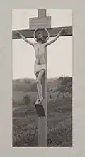 Kruisiging, met de fotograaf als Christus (1898)