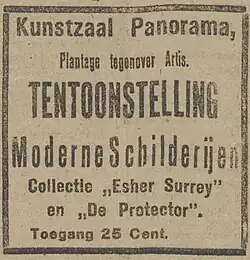 A Advertentie Kunstzaal Panorama 1916