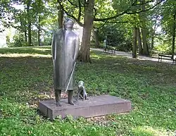 Kunstwerk Spoetnikkijker in het park ter hoogte van de Sonnenborgh.