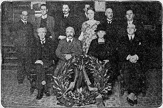 Willem van Boven tijdens de viering van zijn 25-jarig jubileum als voorzitter van de Haagse Kunstkring