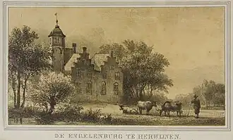 De Engelenburg op een tekening uit 1877