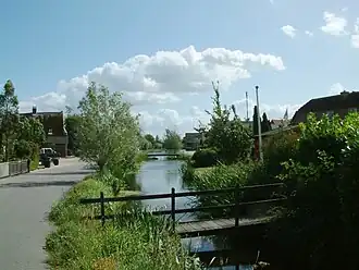 De rivier Goudriaan in het dorp Goudriaan