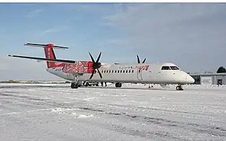 Een De Havilland Canada DHC-8 van Flybaboo