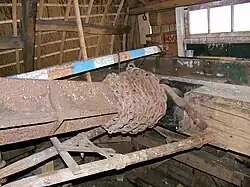 Verzwaarde bovenas van molen De Hoop in Lunteren.