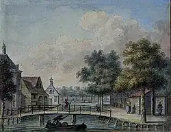 De Karnemelkshaven rond 1760 (Stadsarchief Rotterdam)