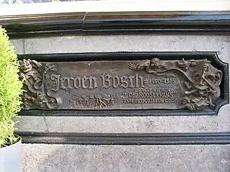 Plaquette Jeroen Bosch, gesigneerd met naam en JMB-monogram