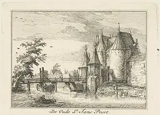 Gezicht op de Sint-Janspoort te Haarlem, 1620, prent uit 1739