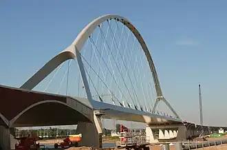 De Oversteek in Nijmegen gedurende de constructie in september 2013.