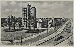 De Wolkenkrabber (ca. 1946, na naamwijziging in Victorieplein)