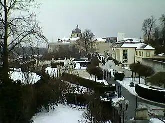Het wandelpad voor de abdij van Melk