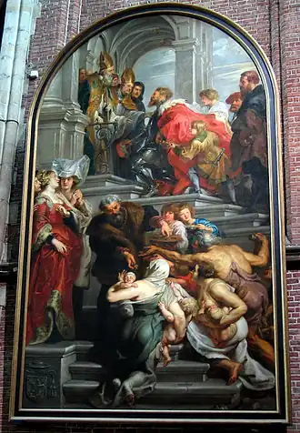 De bekering van Sint-Bavo van Peter Paul Rubens in de Sint-Baafskathedraal in Gent