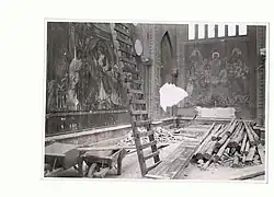 Interieur in 1944 na het bombardement