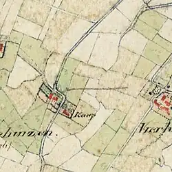 Situatie Tweehuizen in 1853