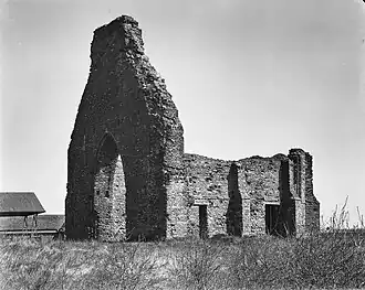 Voormalige ruïne (foto uit 1955)