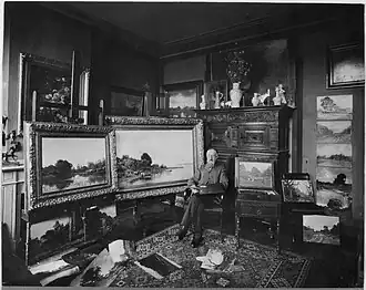 Van de Sande Bakhuyzen in zijn atelier (1903), foto van Sigmund Löw