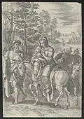De vlucht naar Egypte, prent door Jan Wierix, 1580