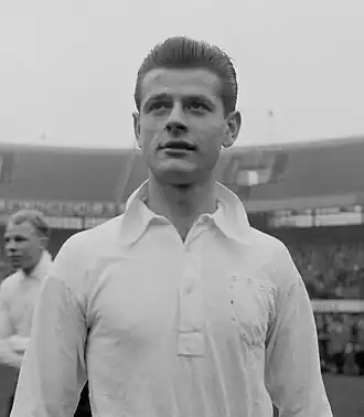 Notermans als debutant in het Nederlands elftal (1956)