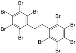 Structuurformule van decabroomdifenylethaan