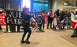 Protest in het Whitney Museum, New York, 2019