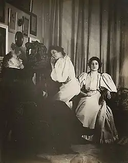 Degas: Zelfportret met Christine en Yvonne Lerolle, foto, 1895-1896