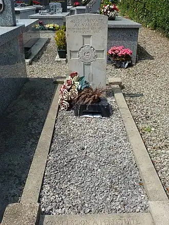 Graf van soldaat A.C. Valler