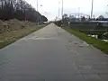 Het fietspad van de Mekelweg ter hoogte van honkbalvereniging Blue Birds