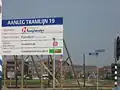 Bord aanleg lijn 19 in Ypenburg