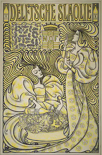 Affiche van Jan Toorop voor de slaolie van de Nederlandsche Oliefabriek (1893).