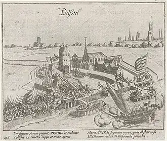 Vergeefse aanval door de Spaanse troepen onder Verdugo in de nacht van 12 op 13 februari 1594.